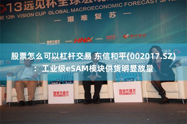 股票怎么可以杠杆交易 东信和平(002017.SZ)：工业级eSAM模块供货明显放量