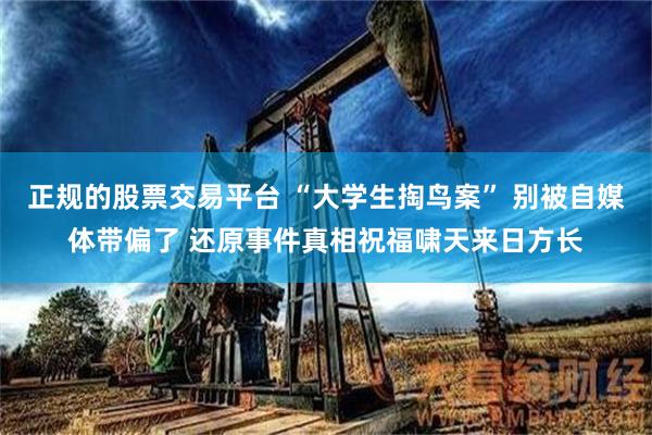 正规的股票交易平台 “大学生掏鸟案” 别被自媒体带偏了 还原事件真相祝福啸天来日方长