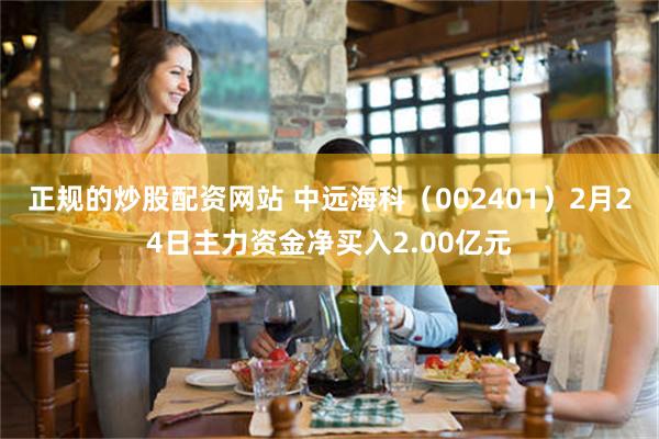 正规的炒股配资网站 中远海科（002401）2月24日主力资金净买入2.00亿元