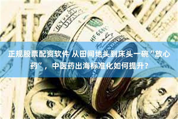 正规股票配资软件 从田间地头到床头一碗“放心药”，中医药出海标准化如何提升？