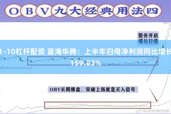 1-10杠杆配资 蓝海华腾：上半年归母净利润同比增长159.83%